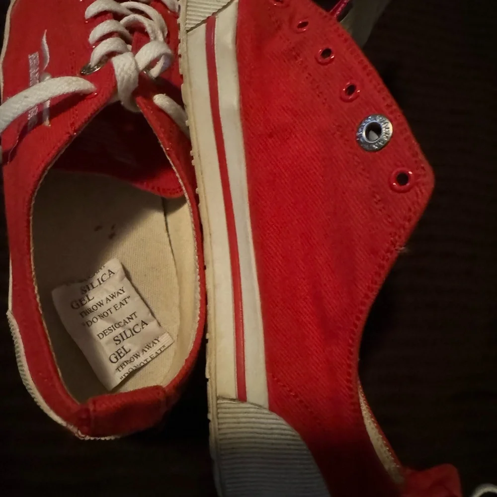 Red Armani Jeans tennis shoes, unisex men’s size 7.5/40.5!!!!